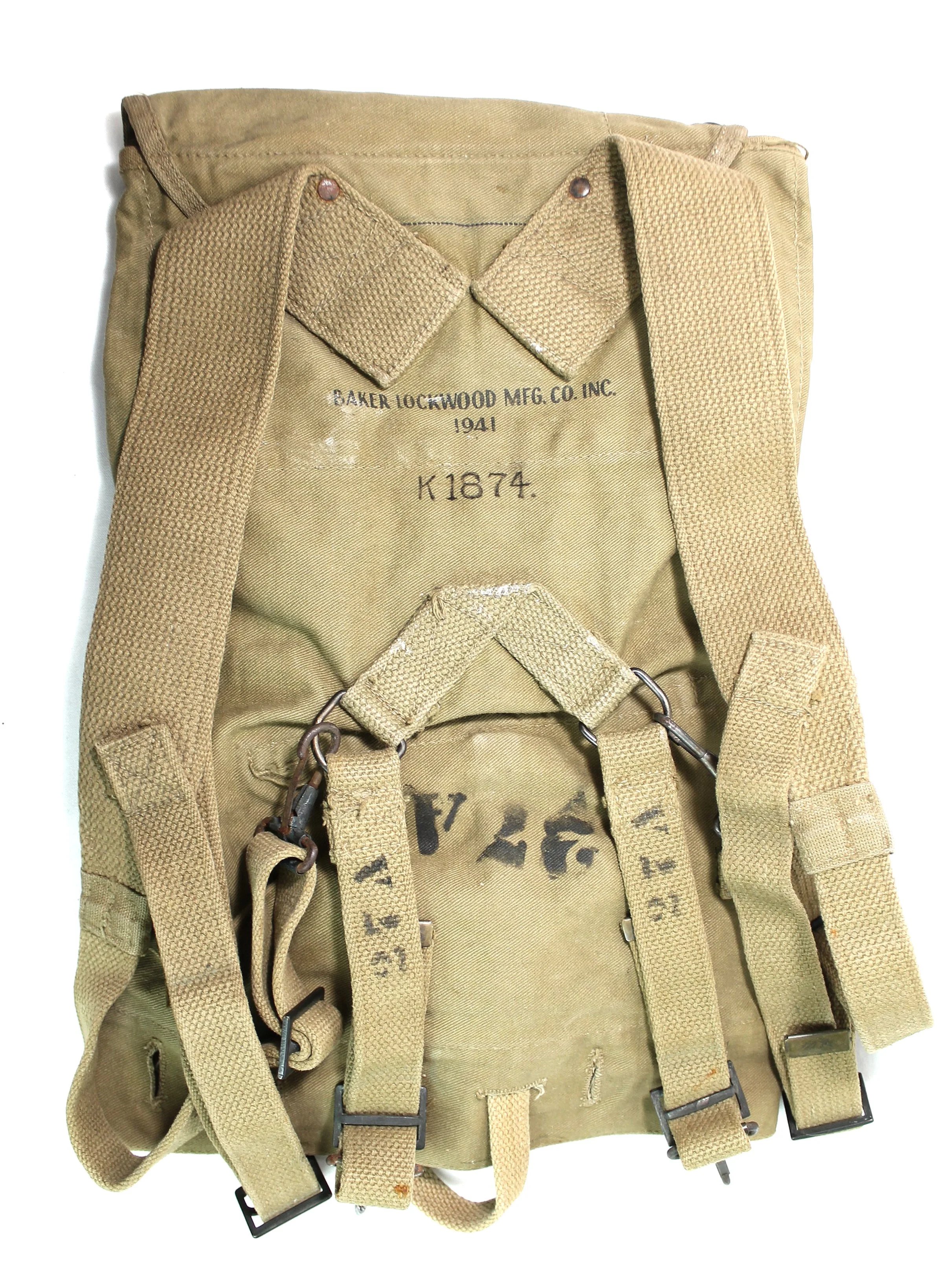 WW2 US M1928 Haversack 1941 Dated Baker Lockwood MFG CO. INC — image 2