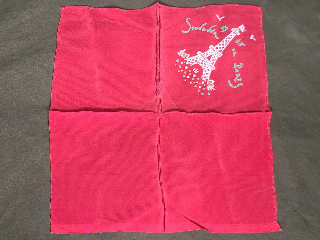Souvenir of Paris 1945 Red Hankie — image 3