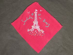 Souvenir of Paris 1945 Red Hankie
