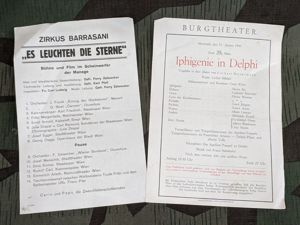 Set of 2 Theater Playbills (with Air Raid Instructions) 1943