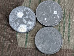 3 Wartime Belgian Coins