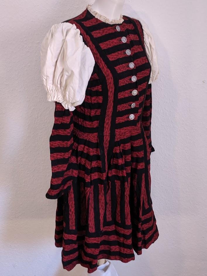 Red and Black Striped Dirndl(B-37' W-27' H-42') — image 2