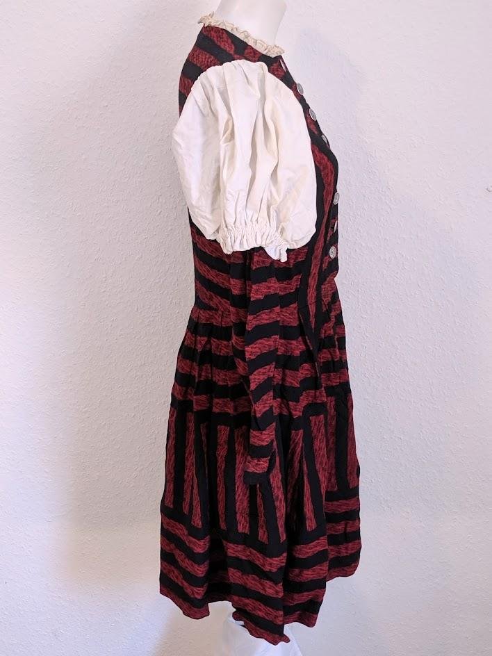 Red and Black Striped Dirndl(B-37' W-27' H-42') — image 3
