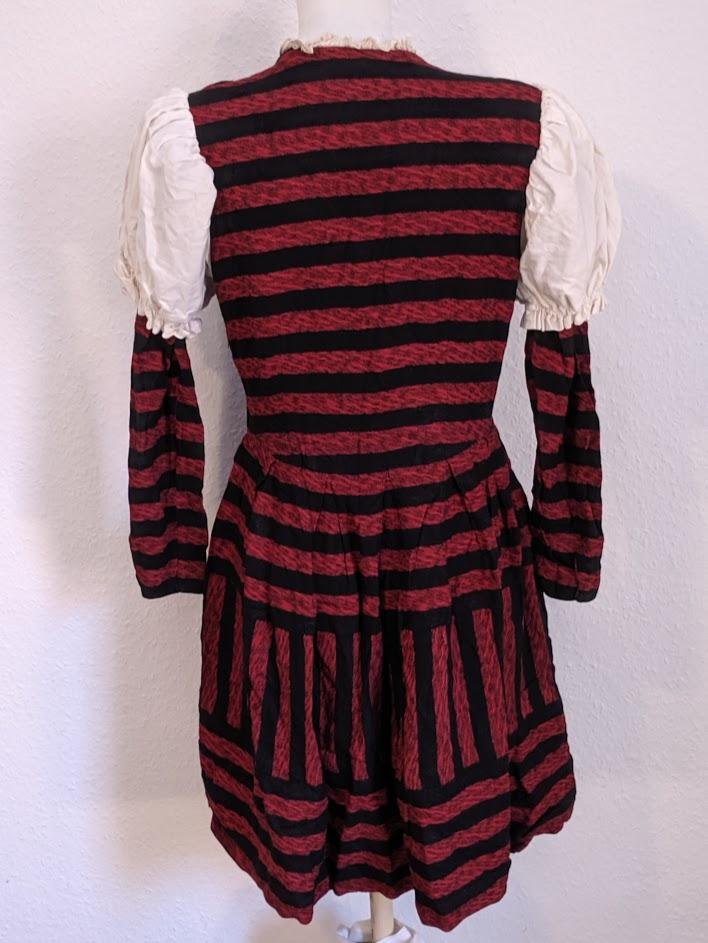 Red and Black Striped Dirndl(B-37' W-27' H-42') — image 4