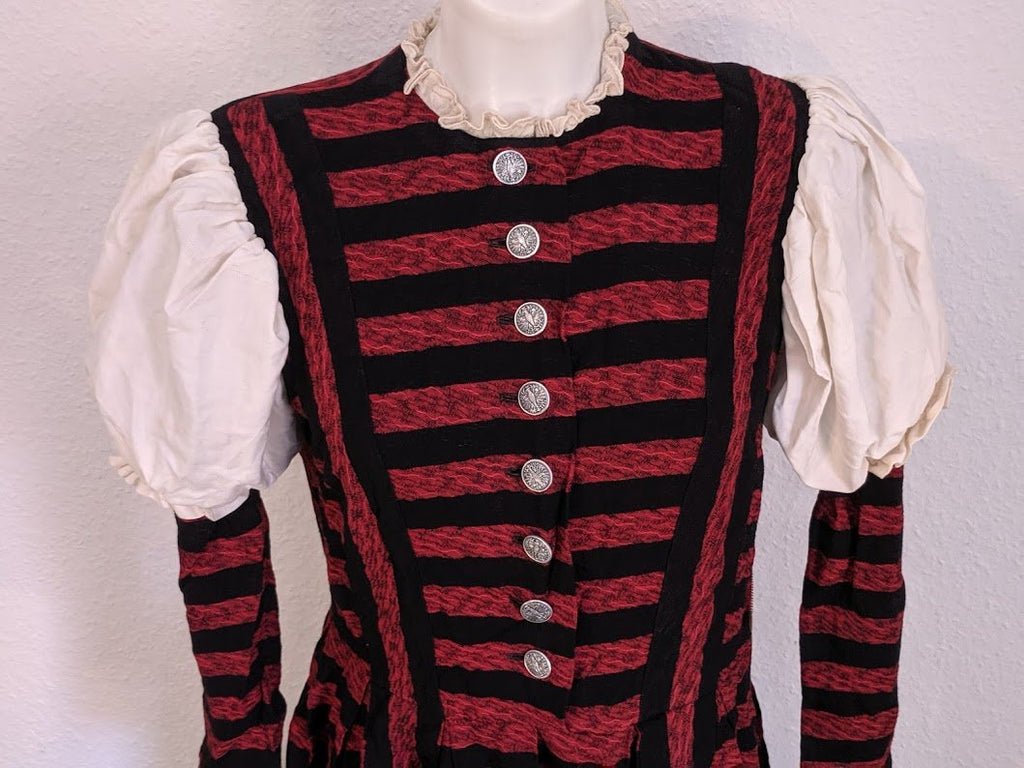 Red and Black Striped Dirndl(B-37' W-27' H-42') — image 6