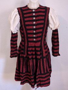 Red and Black Striped Dirndl(B-37' W-27' H-42')