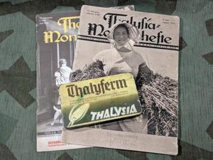 Thalysia Yeast Tin with 2 1930s Magazines