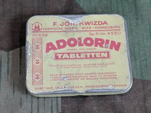 Adolorin Acetaminophen Caffeine Pill Tin