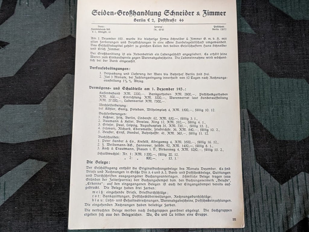 Seiden-Großhandlung Receipt Book 1937 — image 3
