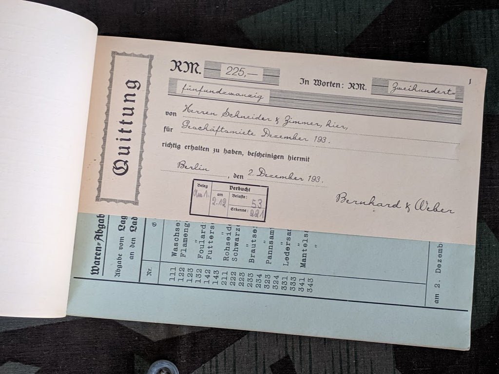 Seiden-Großhandlung Receipt Book 1937 — image 5