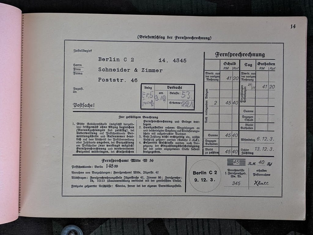 Seiden-Großhandlung Receipt Book 1937 — image 8