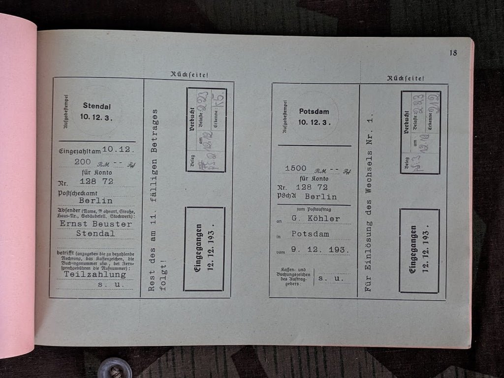 Seiden-Großhandlung Receipt Book 1937 — image 9