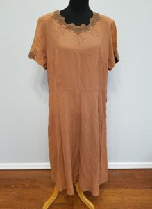 Orange Rayon Dress (as-is)(B-46' W-40' H-50')