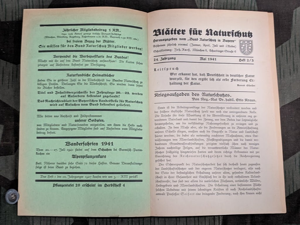 Blätter für Naturschutz - Booklet for Nature Protection 1941 — image 4