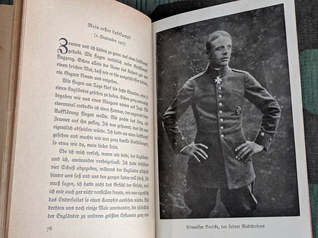 Red Baron Von Richthofen Der Rote Kampflieger 1933 Book (Forward by Göring) & Postcard — image 7