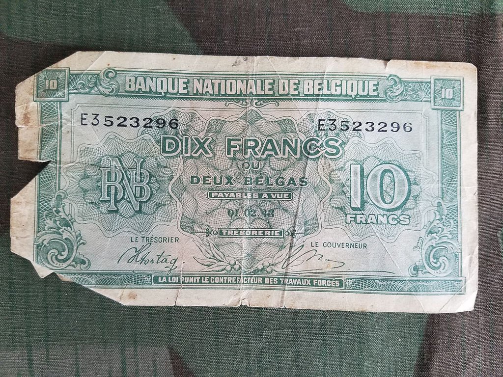 WWII Belgian 10 & 20 Franc Notes Paper Money — image 4