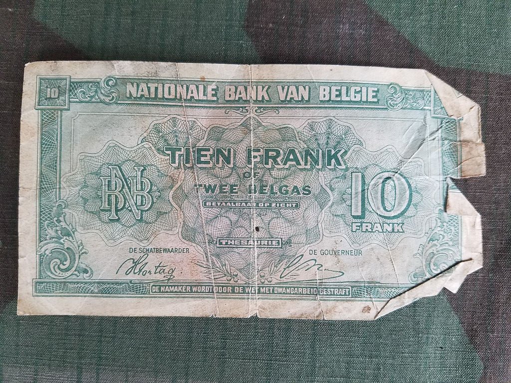 WWII Belgian 10 & 20 Franc Notes Paper Money — image 5
