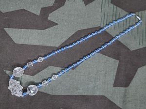 German Blue Glass Bead Necklace