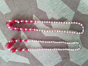German Red Glass Bead Necklaces