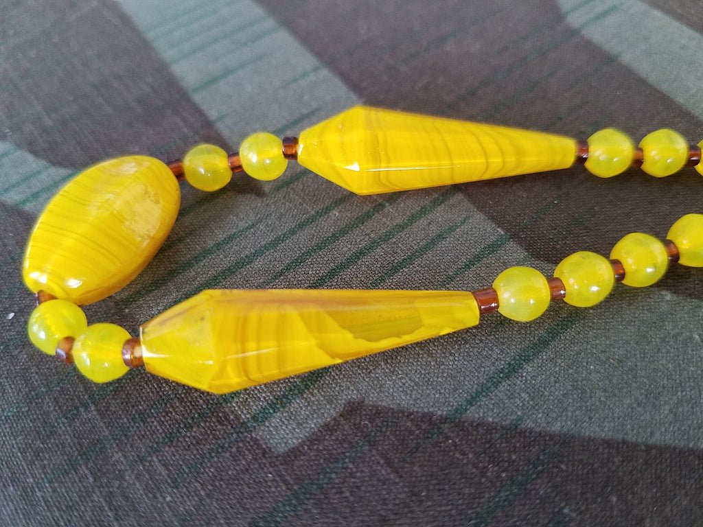 German Yellow Glass Bead Necklace — image 2