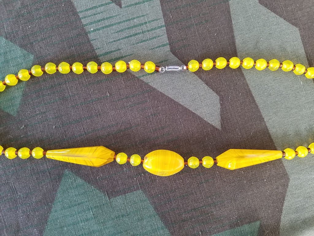 German Yellow Glass Bead Necklace — image 3