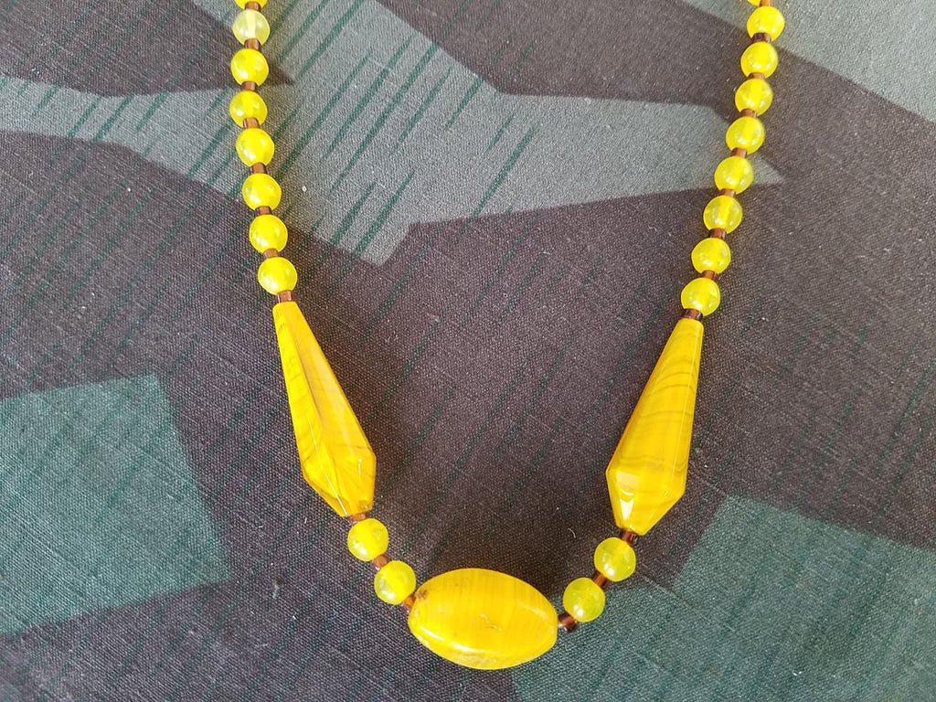 German Yellow Glass Bead Necklace — image 4