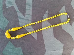 German Yellow Glass Bead Necklace