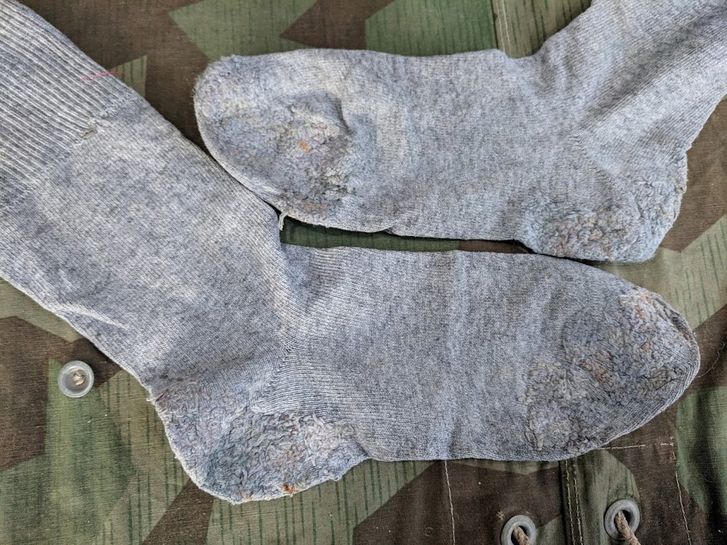 German Gray Heavily Repaired Socks — image 3