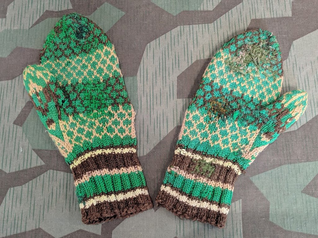 Brown Green and Cream Colored Mittens — image 2