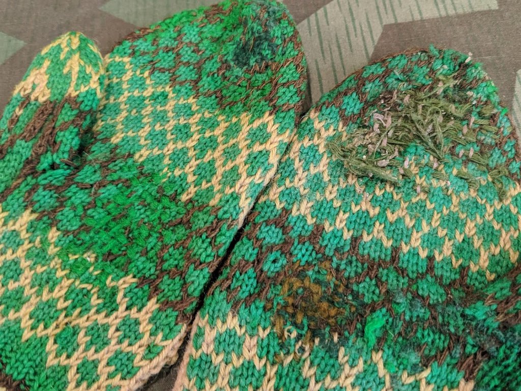 Brown Green and Cream Colored Mittens — image 3