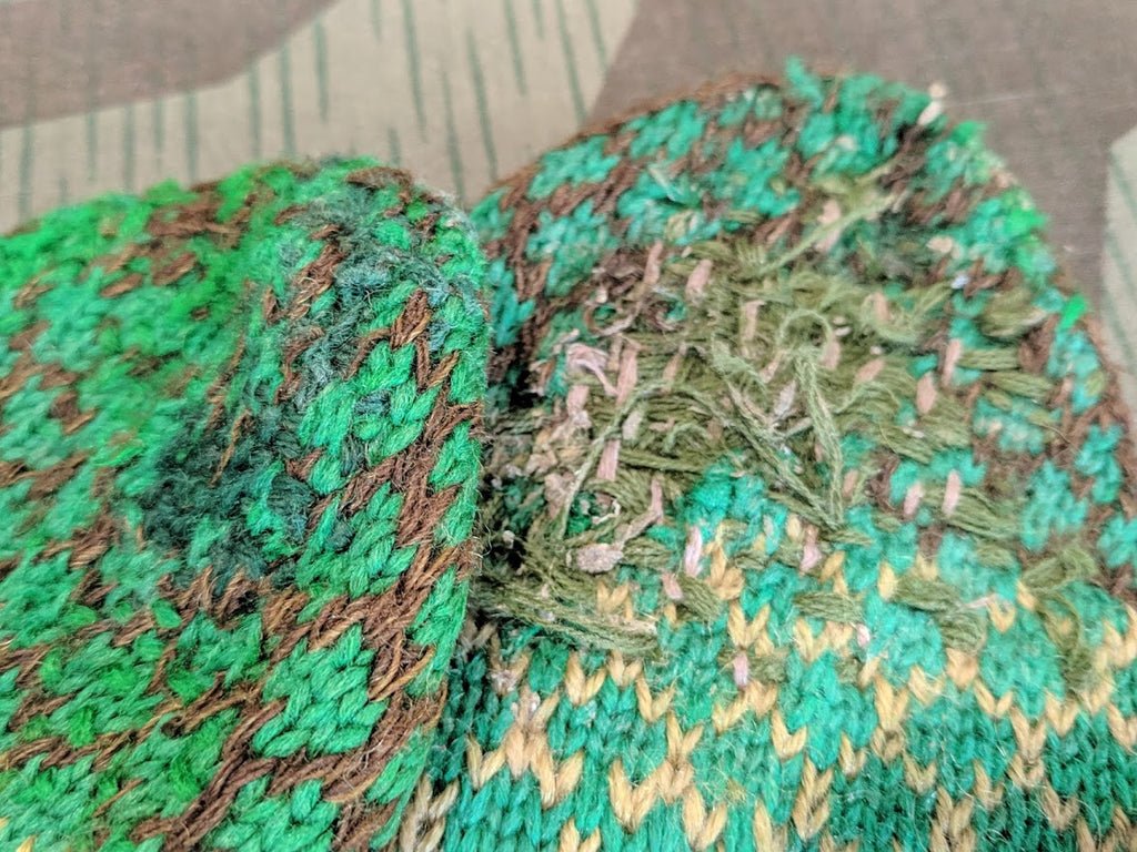 Brown Green and Cream Colored Mittens — image 4