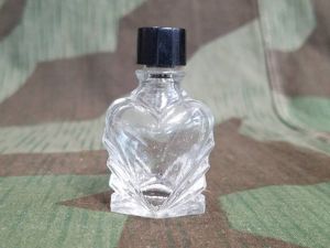 Small Glass Heart Shaped Bottle with Bakelite Lid