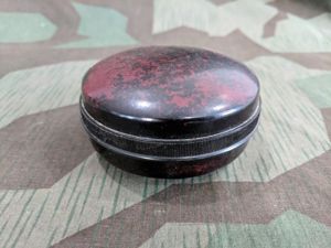 Brown / Red Bakelite Round Container
