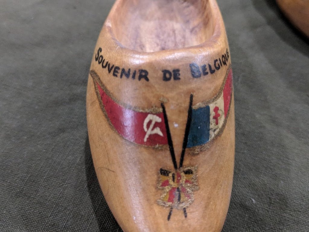 Souvenir De Belgique Wooden Shoes with Allied Flags — image 2