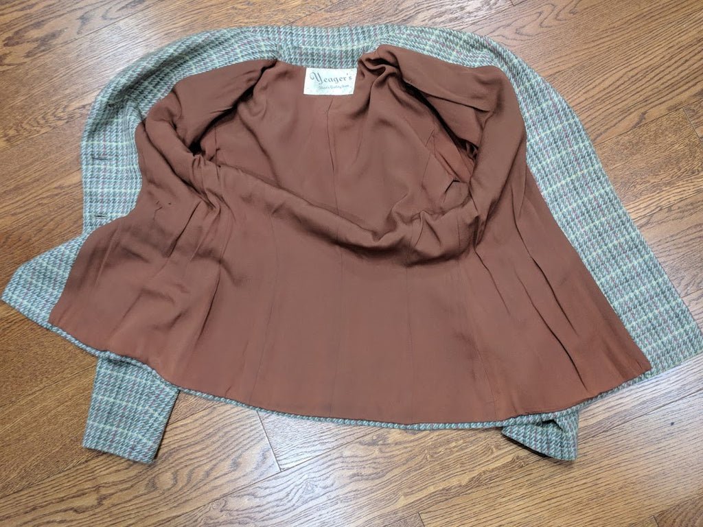 Green Plaid Wool Skirt Suit(B-37' W- 29' H-38') — image 10