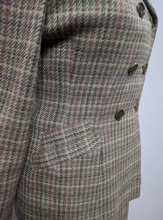 Green Plaid Wool Skirt Suit(B-37' W- 29' H-38') — image 4