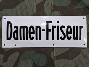 Damen-Friseur (Women's Hairdresser) Enamel Sign