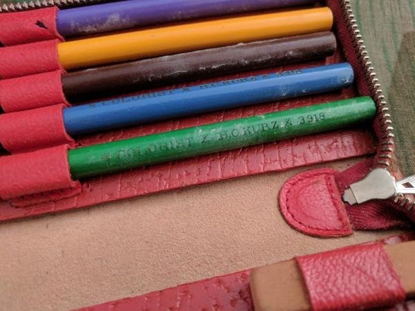 Period Red Pencil Case w/ Contents — image 5