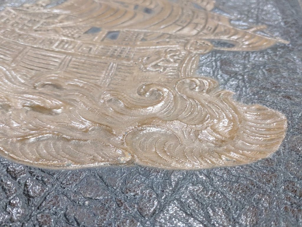 Leather Desk Blotter with Embossed Ship — image 12