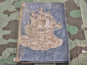 Leather Desk Blotter with Embossed Ship