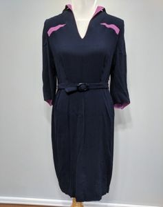 Blue Dress with Pink Trim(B-38' W-32 1/2' H-38')