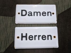 Herren and Damen Enamel Signs