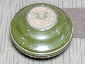Bergmann & Co. DRGM Green Bakelite Soap/Perfume Container