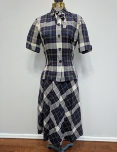 Plaid Outfit: Blouse and Skirt(B-35' W-24' H-36')