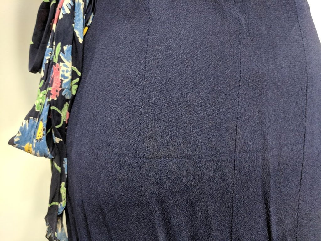 Blue Flower Print Dress w/ Matching Jacket(B-39' W-30' H-33') — image 13