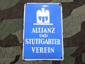 Pre-war Enamel Allianz Insurance Sign
