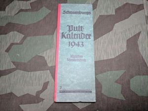 1943 Pult Kalendar Calendar (w/ Train and Post Info)