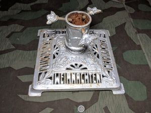 German Christmas Tree Stand Silver Fröhliche Weihnachten