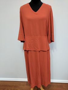 Orange Peplum Dress(B-43' W-36' H-44')