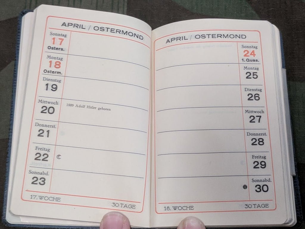 1938 Calendar / Day Planner with Feldpost Nr. — image 13